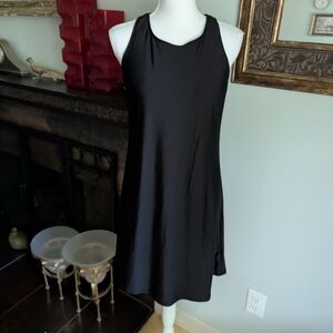 Lands End Women's 12 Swim Dress Black Built In Bra Racer Back TOP ONLY